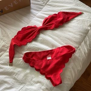 Small bottom medium top marysia swim red two piece bikini